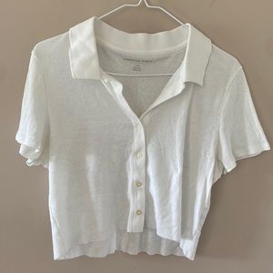 American Eagle white cropped shirt